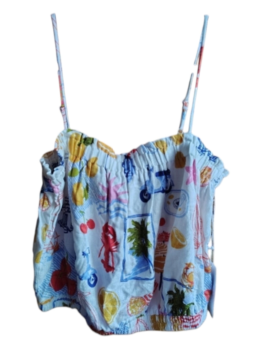 Sienna Sky Beach Pattern‎ Smocked Tank Top Blouse NWT